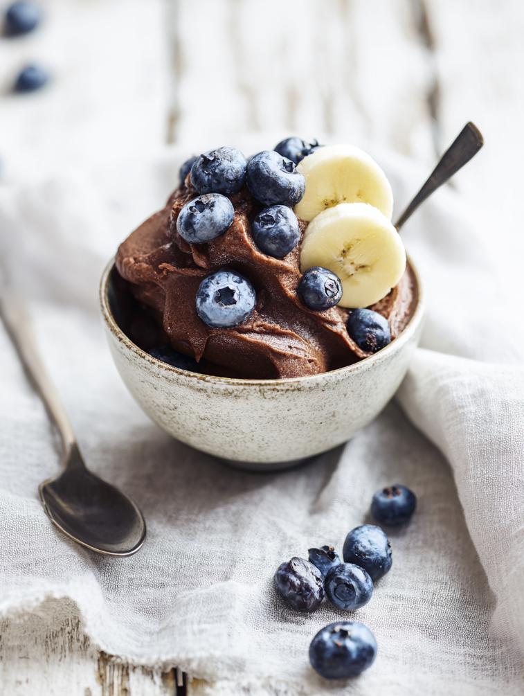 Chocolate-Maca Banana Nice Cream (Fat Burn Friendly)