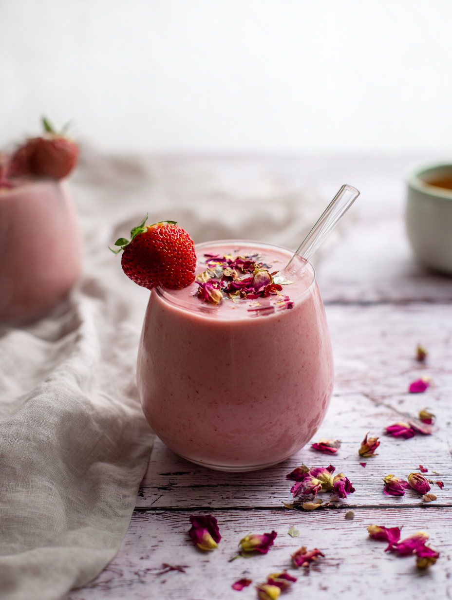 Vegan Strawberry Protein Smoothie for Easier Fat Burn (No-Cook Recipe)